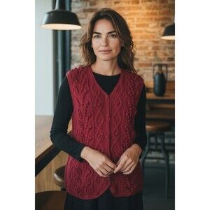 Knitted By Hand, Signatures By Northern Isles,Cardigan,Size Large,Vintage